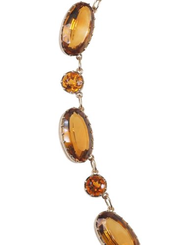 ** SOLD ** Ca. 1890 - Late Victorian Gold Necklace with 27 Citrines - Image 4