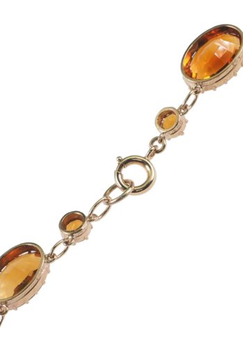 ** SOLD ** Ca. 1890 - Late Victorian Gold Necklace with 27 Citrines - Image 6