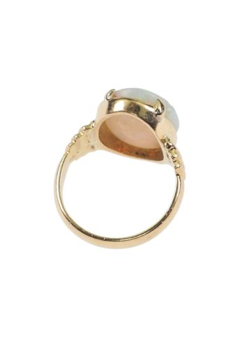 Ca. 1940 - Art déco Opal ring from England, made of 18 Carat Yellow-gold - Image 4