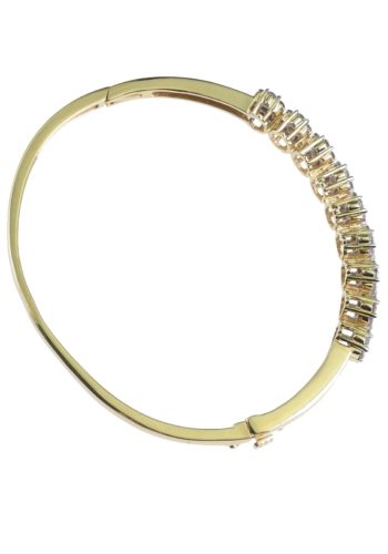 ** SOLD ** Ca. 1960 - 14 Carat Gold bangle with Diamonds, Vintage German - Image 5