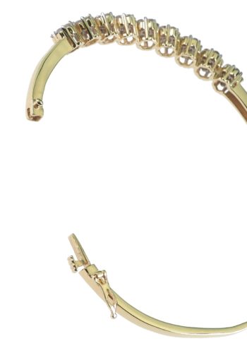 ** SOLD ** Ca. 1960 - 14 Carat Gold bangle with Diamonds, Vintage German - Image 6