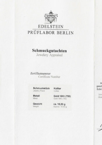 ** SOLD ** Ca. 1960 - Diamonds Necklace made of 18 Carat Gold, incl. Gemstones certificate! - Image 10