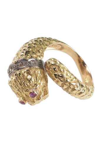 ** SOLD ** Ca. 1980 - 18 Carat Goldring "Lion" signed by Ilias Lalaounis / Greece - Image 3