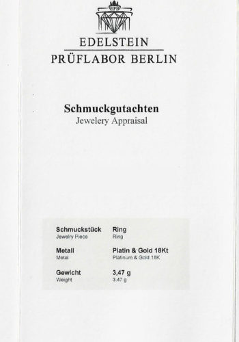 Dated 1975 - Threestones Diamondsring / Engagement ring, incl. Gemstones Certificate! - Image 8