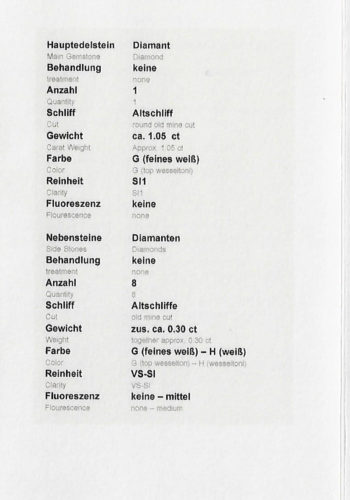 Ca. 1970 - Vintage Platinum Diamondsring / Engagement ring with Gemstones Certificate - Image 8