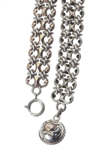 Ca. 1900 - Sterling SilVer Bracelet from France, with Gold applications - Image 4