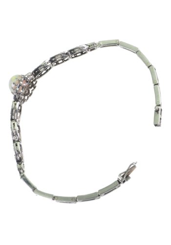 Ca. 1920 - Art déco Opal Bracelet made of 18 Carat Gold, with 50 Diamonds - Image 5