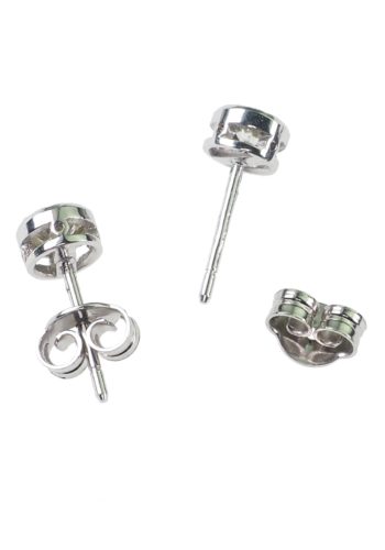 Ca. 1990 - Diamond Solitaire 18 Carat White-gold Earrings / Vintage - Image 4