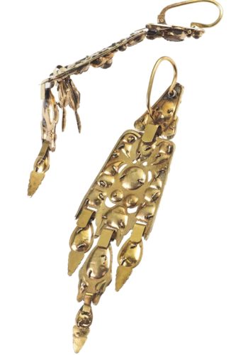 ** SOLD ** Ca. 1800 - Catalan Garnetearrings made of 18 Carat Gold - Image 5