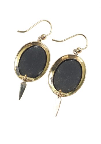 Ca. 1850 - Pietra Dura / 15 Carat Yellow-gold Earrings - Image 5