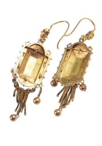 Ca. 1880 - French Goldearrings with Natural pearls - Image 5