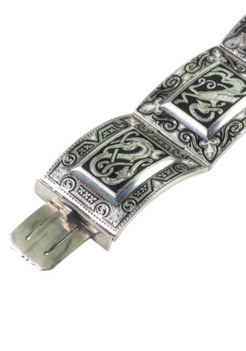 ** SOLD ** Ca. 1880 - Scottish Sterlingsilver Bracelet with Enamel, Celtic motifs - Image 3