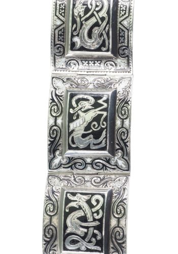 ** SOLD ** Ca. 1880 - Scottish Sterlingsilver Bracelet with Enamel, Celtic motifs - Image 5