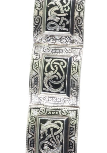 ** SOLD ** Ca. 1880 - Scottish Sterlingsilver Bracelet with Enamel, Celtic motifs - Image 6