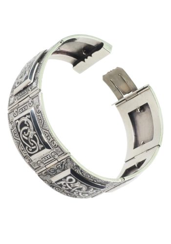 ** SOLD ** Ca. 1880 - Scottish Sterlingsilver Bracelet with Enamel, Celtic motifs - Image 4