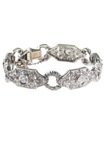 Ca. 1920 - Art déco Diamonds Bracelet from The U.S., incl. Gemstones Certificate! - Image 6