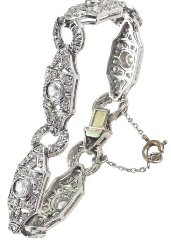 Ca. 1920 - Art déco Diamonds Bracelet from The U.S., incl. Gemstones Certificate! - Image 7