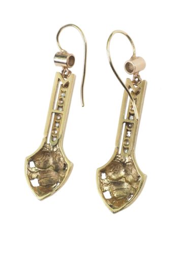 Ca. 1900 - French Goldearrings with Diamonds - Image 5