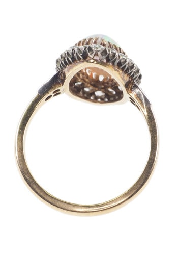 ** SOLD ** Ca. 1890 - 18 ct. Gold Ring with Opal & Diamonds Victorian - Image 5