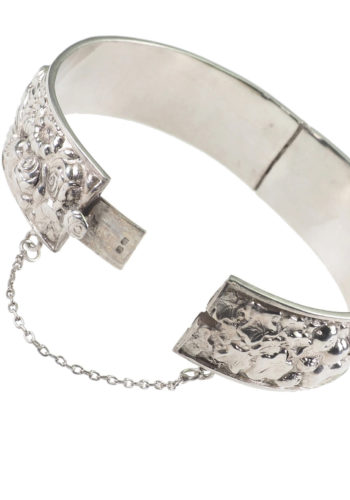 ** SOLD ** Ca. 1930 - Sterling Silver Bangle "Autumn motif" crafted in Portugal - Image 4