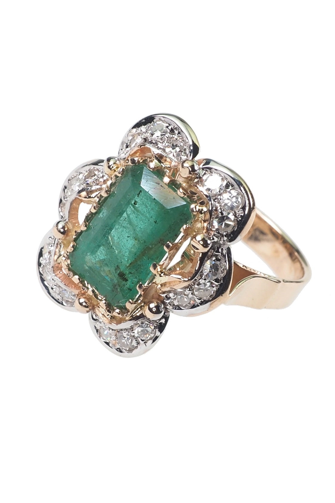 Autonomie reputatie lotus Ca. 1950 – Italian Emeraldring with 18 Diamonds, Vintage | Antique Jewellery  Berlin · Engagement Rings · Wedding Bands