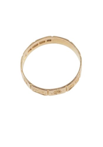 ** SOLD ** Dated 1899 - Late Victorian Wedding band with Hand-engravings - Image 3