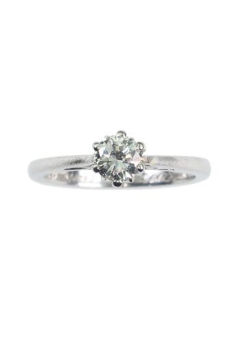 Ca. 1970 - Platinum Vintage Engagement ring with Diamond Solitaire, Birmingham - Image 3