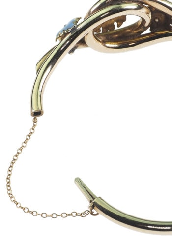 ** SOLD ** Ca. 1860 - 15 ct. Gold Bangle with Enamel & Diamonds Victorian England - Image 5