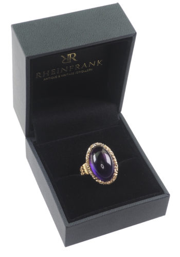 Ca. 1900 - 18 ct. Gold Ring with Amethyst cabochon, late Victorian - Image 5