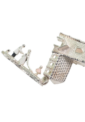 ** SOLD ** Ca. 1950 - "Church with Bridal couple" Sterling Silver Pendant - Image 3