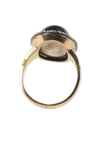 Ca. 1900 - 18 ct. Gold Ring with Amethyst cabochon, late Victorian - Image 4