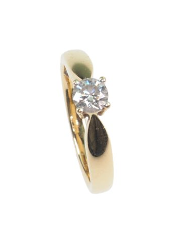 Ca. 1970 - Brilliant Solitaire Vintage Engagement ring, 18k Gold - Image 3