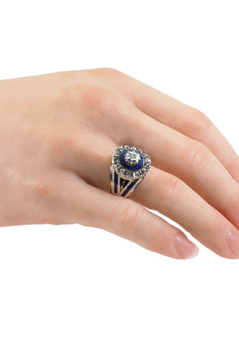Sapphire Blue Sterling Silver Georgian/Edwardian Filigree Ring {Made To Order} 