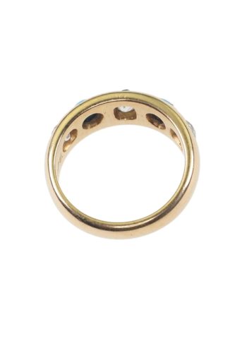 Ca. 1906 - 18 Carat Goldring with Turquoises & Diamonds - Image 5