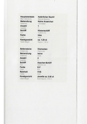 Ca. 1980 - Vintage Engagement ring with Sapphire & Diamonds, incl. Gemstones certificate! - Image 6