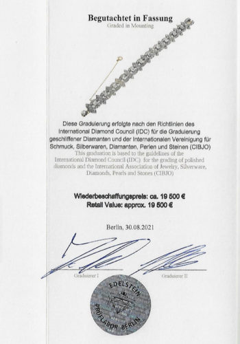 Ca. 1900 - Rosegold & Silver Diamondsbracelet Dutch, incl. Gemstones certificate! - Image 9