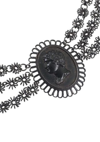 Ca. 1820 - Berlin Iron Necklace with Cameos of Greek gods - Image 5