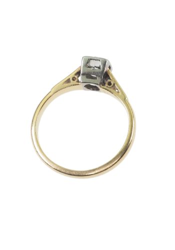 Ca. 1950 - Brilliant Solitaire Engagement ring with half carat stone - Image 4