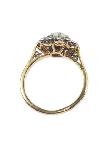 Ca. 1930 - Opalring from english Art déco, with nine Diamonds Daisy - Image 5