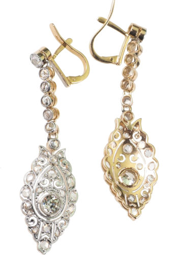 Ca. 1920 - Dutch 18K Art déco Diamondsearrings / Jewelry appraisal! - Image 5
