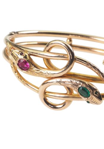 Ca. 1890 - "Two snakes" French Goldbangle - Image 4