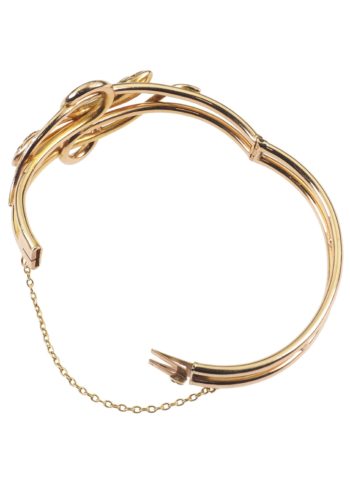 Ca. 1890 - "Two snakes" French Goldbangle - Image 6
