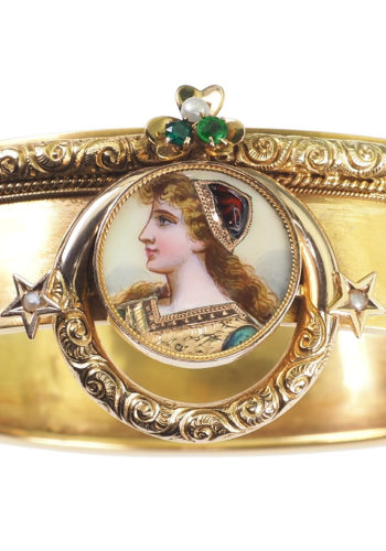 Ca. 1870 - French 18K Gold Bangle with Enamel painting - Image 3