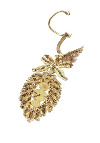 ** SOLD ** Ca. 1800 - 18 Carat Gold & Pearls Earrings, Portugisian - Image 3