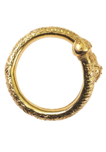 Ca. 1880 - 15K Gold Bangle with Hand-engravings & Granulation - Image 5
