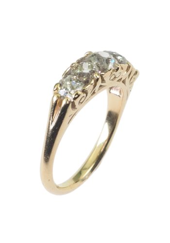 ** SOLD ** Second hand - Five stones Diamond ring, incl. Gemstones certificate! - Image 4