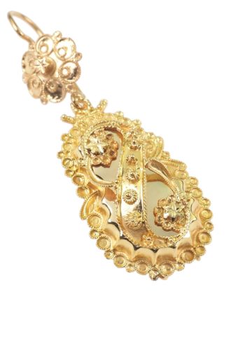 Ca. 1870 - Victorian English Goldearrings made of 15K Gold - Image 3