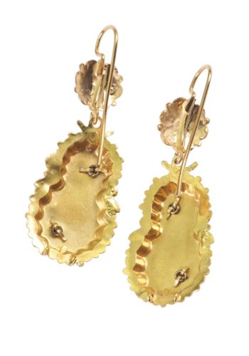 Ca. 1870 - Victorian English Goldearrings made of 15K Gold - Image 5