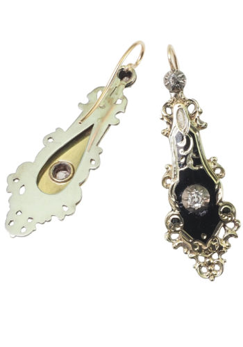 ** SOLD ** Ca. 1845 - French Gold & Enamel Earrings, from the era of Louis Philippe - Image 3