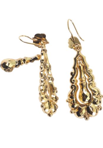 Ca. 1880 - Victorian 9K Goldearrings - Image 4